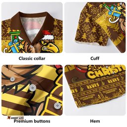 RugbyLife Shop Hawthorn Hawaiian Shirt Festive Holiday Merry Christmas Vibe