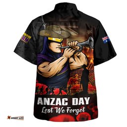 RugbyLife Shop Melbourne Storm Hawaiian Shirt Anzac Day Rising Dawn Ceremony Lest We Forget Courage