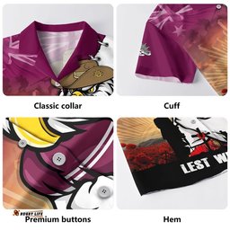 RugbyLife Shop Manly Warringah Sea Eagles Hawaiian Shirt Anzac Day Lest We Forget Silent Dawn