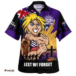 RugbyLife Shop Fremantle Hawaiian Shirt ANZAC Day Honour And Football Legacy