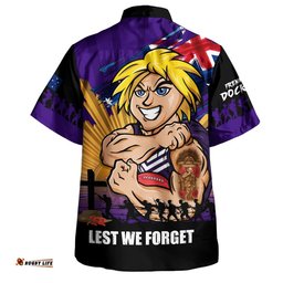 RugbyLife Shop Fremantle Hawaiian Shirt ANZAC Day Honour And Football Legacy