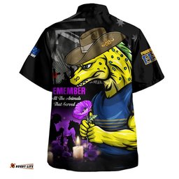 RugbyLife Shop Parramatta Eels Hawaiian Shirt Anzac Day Purple Poppy And Animals That Served