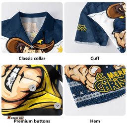 RugbyLife Shop North Queensland Cowboys Hawaiian Shirt Santa Scoring Touchdown On Christmas Game Day