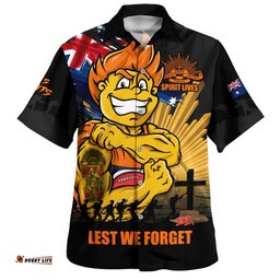 RugbyLife Shop GWS GIANTS Hawaiian Shirt ANZAC Day Honour And Football Legacy