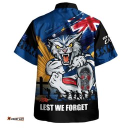RugbyLife Shop Geelong Cats Hawaiian Shirt ANZAC Day Honour And Football Legacy