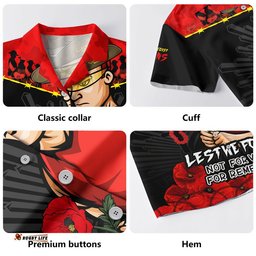 RugbyLife Shop Gold Coast SUNS Hawaiian Shirt ANZAC Day Not For Victory For Remembrance
