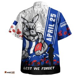 RugbyLife Shop North Melbourne Hawaiian Shirt Anzac Day Lest We Forget Memorial