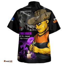 RugbyLife Shop GWS GIANTS Hawaiian Shirt Anzac Day In Memory Of Animals That Served