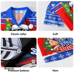RugbyLife Shop Newcastle Knights Hawaiian Shirt Merry Christmas Game Day Knit Style Team Edition