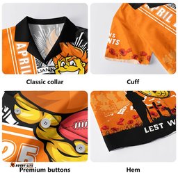 RugbyLife Shop GWS GIANTS Hawaiian Shirt Anzac Day Lest We Forget Memorial