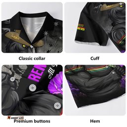 RugbyLife Shop Penrith Panthers Hawaiian Shirt Anzac Day Purple Poppy And Animals That Served