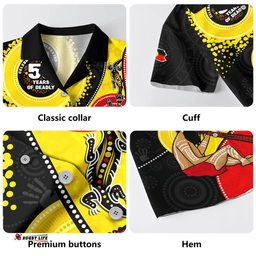 RugbyLife Shop Indigenous Australian Aboriginal Hawaiian Shirt NAIDOC Week 50 Years Of Deadly Dreamtime Story