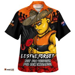 RugbyLife Shop GWS GIANTS Hawaiian Shirt ANZAC Day Not For Victory For Remembrance
