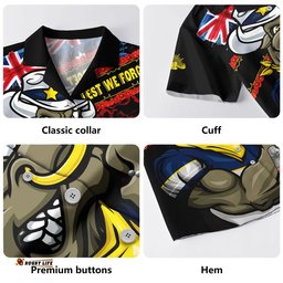 RugbyLife Shop North Queensland Cowboys Hawaiian Shirt Anzac Remembrance Of The Fallen