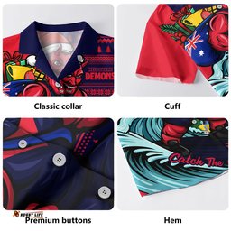 RugbyLife Shop Melbourne Hawaiian Shirt Christmas Holiday Santa Rides The Waves