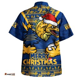 RugbyLife Shop Parramatta Eels Hawaiian Shirt Merry Christmas Festive Spirit Edition