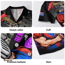 RugbyLife Shop Newcastle Knights Hawaiian Shirt Anzac Day Purple Poppy And Animals That Served
