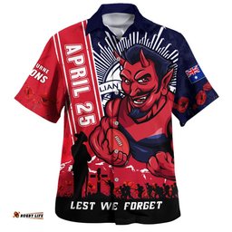 RugbyLife Shop Melbourne Hawaiian Shirt Anzac Day Lest We Forget Memorial