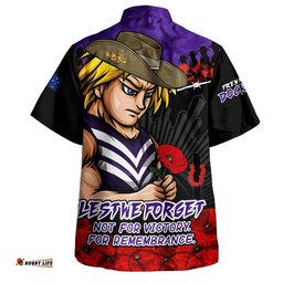 RugbyLife Shop Fremantle Hawaiian Shirt ANZAC Day Not For Victory For Remembrance