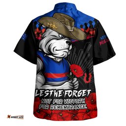 RugbyLife Shop Western Bulldogs Hawaiian Shirt ANZAC Day Not For Victory For Remembrance