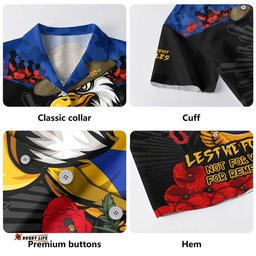 RugbyLife Shop West Coast Eagles Hawaiian Shirt ANZAC Day Not For Victory For Remembrance