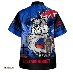 RugbyLife Shop Western Bulldogs Hawaiian Shirt ANZAC Day Honour And Football Legacy
