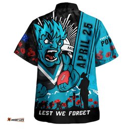 RugbyLife Shop Port Adelaide Hawaiian Shirt Anzac Day Lest We Forget Memorial