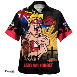 RugbyLife Shop St Kilda Hawaiian Shirt ANZAC Day Honour And Football Legacy