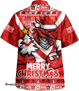 RugbyLife Shop St. George Illawarra Dragons Hawaiian Shirt Merry Christmas Festive Spirit Edition