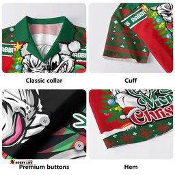 RugbyLife Shop South Sydney Rabbitohs Hawaiian Shirt Merry Christmas Game Day Knit Style Team Edition