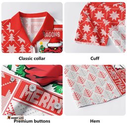 RugbyLife Shop St. George Illawarra Dragons Hawaiian Shirt Christmas Magic Knit Style Winter Glow