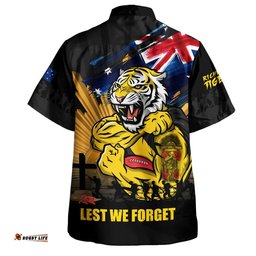 RugbyLife Shop Richmond Hawaiian Shirt ANZAC Day Honour And Football Legacy