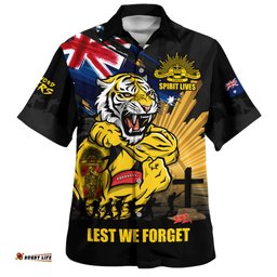 RugbyLife Shop Richmond Hawaiian Shirt ANZAC Day Honour And Football Legacy