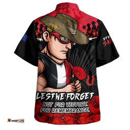 RugbyLife Shop St Kilda Hawaiian Shirt ANZAC Day Not For Victory For Remembrance