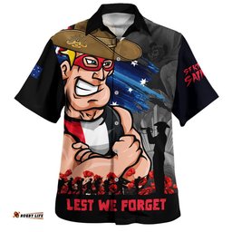 RugbyLife Shop St Kilda Hawaiian Shirt ANZAC Inspired Football Fan Memorial Design