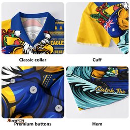 RugbyLife Shop West Coast Eagles Hawaiian Shirt Christmas Holiday Santa Rides The Waves