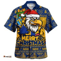 RugbyLife Shop West Coast Eagles Hawaiian Shirt Festive Holiday Merry Christmas Vibe