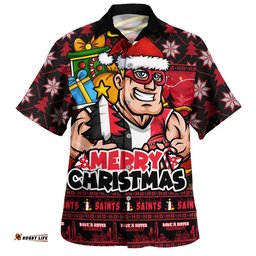 RugbyLife Shop St Kilda Hawaiian Shirt Festive Holiday Merry Christmas Vibe
