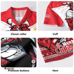 RugbyLife Shop St. George Illawarra Dragons Hawaiian Shirt Santa Scoring Touchdown On Christmas Game Day