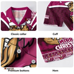 RugbyLife Shop Queensland Maroons Hawaiian Shirt Merry Christmas Festive Spirit Edition