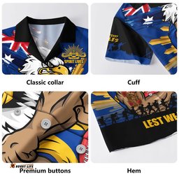 RugbyLife Shop West Coast Eagles Hawaiian Shirt ANZAC Day Honour And Football Legacy