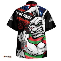 RugbyLife Shop South Sydney Rabbitohs Hawaiian Shirt Anzac Remembrance Of The Fallen