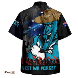 RugbyLife Shop Port Adelaide Hawaiian Shirt ANZAC Inspired Football Fan Memorial Design