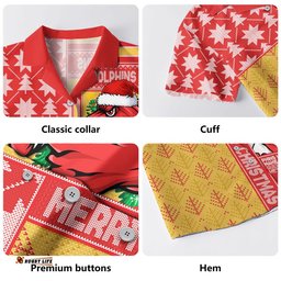 RugbyLife Shop Redcliffe Dolphins Hawaiian Shirt Christmas Magic Knit Style Winter Glow