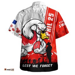 RugbyLife Shop Sydney Swans Hawaiian Shirt Anzac Day Lest We Forget Memorial