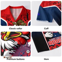 RugbyLife Shop Sydney Roosters Hawaiian Shirt Lest We Forget In Honor And Remembrance
