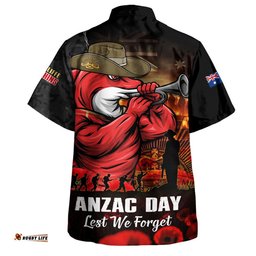 RugbyLife Shop Redcliffe Dolphins Hawaiian Shirt Anzac Day Rising Dawn Ceremony Lest We Forget Courage
