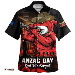 RugbyLife Shop Redcliffe Dolphins Hawaiian Shirt Anzac Day Rising Dawn Ceremony Lest We Forget Courage