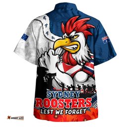 RugbyLife Shop Sydney Roosters Hawaiian Shirt Anzac Day Remembrance Of Courage Loyalty Valor