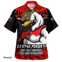 RugbyLife Shop Sydney Swans Hawaiian Shirt ANZAC Day Not For Victory For Remembrance